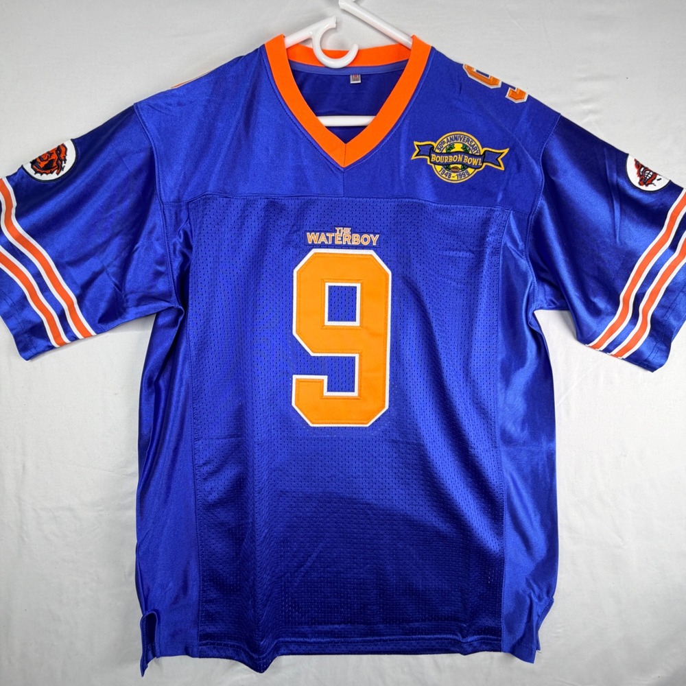 The Waterboy Boucher Football Jersey Size M Blue SCLSU Mud Dogs Bourbon Bowl #9